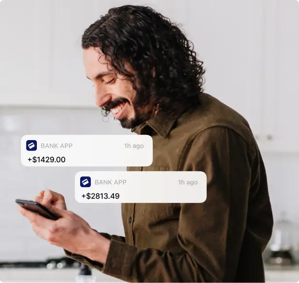 Payment notifications on mobile phone